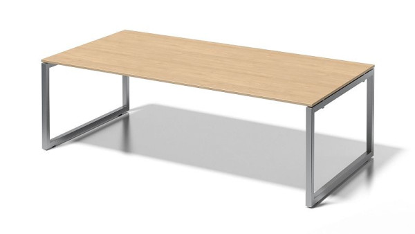 Bisley Cito executive werkstation/vergadertafel, 730 mm in hoogte vast O-frame, H 19 x B 2400 x D 1200 mm, esdoorn/zilver, DOF2412MP355