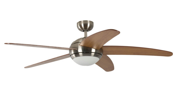 Pepeo Deckenventilator Melton Nickel / Ahorn 132 cm mit Beleuchtung und Fernbedienung, 13432010131