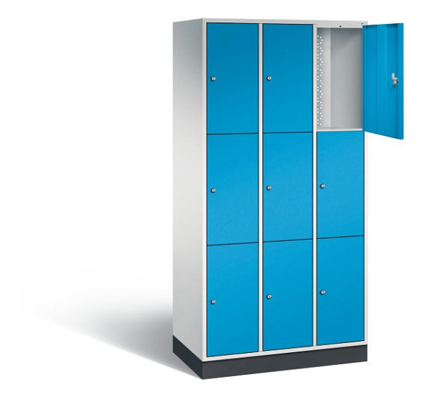 C+P lockerkast Intro, H1950xW920xD490mm, kleur: lichtgrijs / lichtblauw, 8370-301 S10027