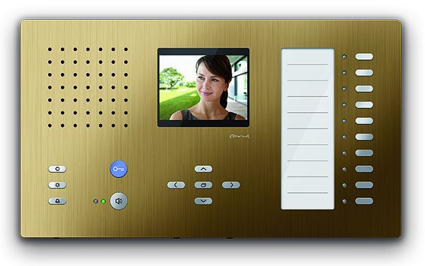 TCS video binnenstation voor handsfree bellen Carus ADAPTO serie + 10 toetsen, opbouw brons, CAI2200-0151