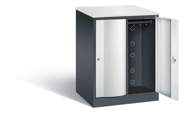 C+P XL lockerkast Resisto, H1077xB772xD640mm, kleur: zwartgrijs/lichtgrijs, 8271-273 S10033
