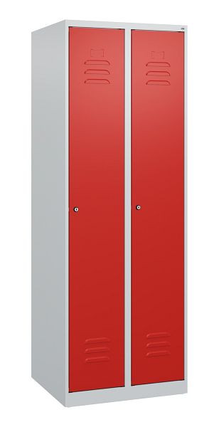 C+P luierkluis Classic PLUS met middenwand, 2 vakken, 1700x600x500mm, 7035/3020, cilindersloten, 0800007-20F S10015
