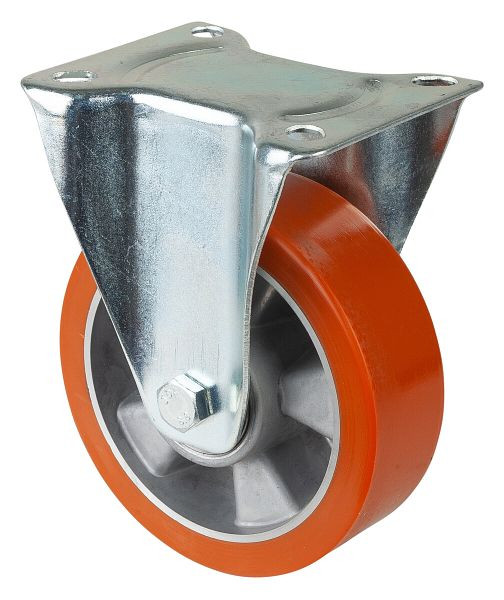 BS-rollen transportrol, vaste rol, wielbreedte 50 mm, wiel-Ø 150 mm, draagvermogen 300 kg, gegoten polyurethaan, aluminium wiellichaam, kogellager, L410.B90.151