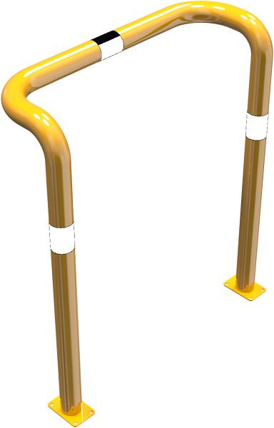 Schake-stootbeschermbeugel, dubbele beugel, verzonken uitvoering, met 2 staanders, breedte: 1000 mm, hoogte boven de grond: 1155 mm, voor pluggen, 477_75PBG