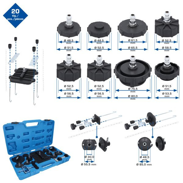 Brilliant Tools Universele Remontluchtingsadapterset 20-delig BT701220
