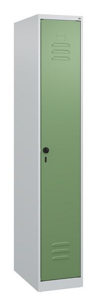 C+P kleedkamerkast Classic PLUS met middenwand, 1700x300x500mm, 7035/6011, veiligheidsdraaigrendel, 0800007-10F S10006