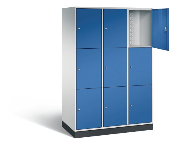 C+P XL lockerkast Intro, H1950xW1220xD590mm, kleur: lichtgrijs / gentiaanblauw, 8370-303 S10000