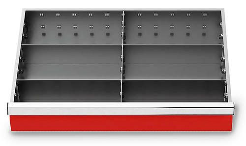 Bedrunka + Hirth metalen tussenschot set 5 delig, R 24-16, paneelhoogte 75 mm, afmetingen in mm (BxDxH): 600 x 400 x 75, 168-144-75