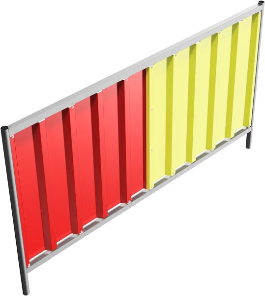 Schake bouwhek trapeze, plaatcoating: rood/geel, hoogte: 1,2 m, 3B1222RG