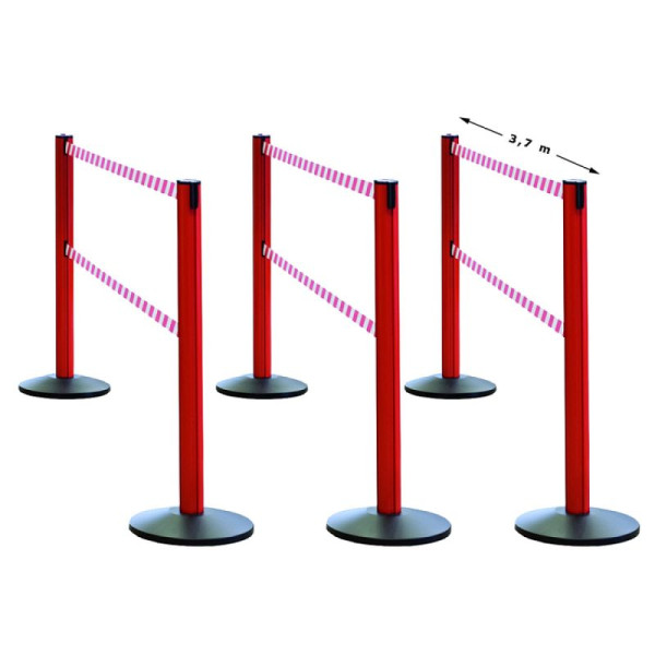 Stein HGS HGS personengeleidingssysteem set van 6 -Beltrac Extend Safety Double-, mobiel, geel (RAL 1018), geel/zwart gearceerd, VE van 6, 12447