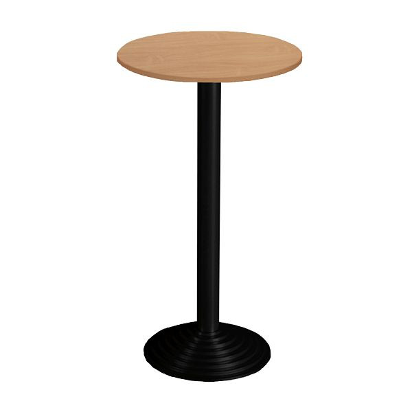 Bisley MULTI Desking bartafel, rond, 1 plaat, zwart, 38 mm, BC beukendecor, H 740 x D 600 mm, SR106BC333