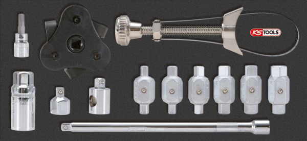 KS Tools olieaftapschroef en oliefilterset, 13-delig, 150.9300
