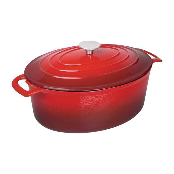 Vogue ovale braadpan rood groot, GH314