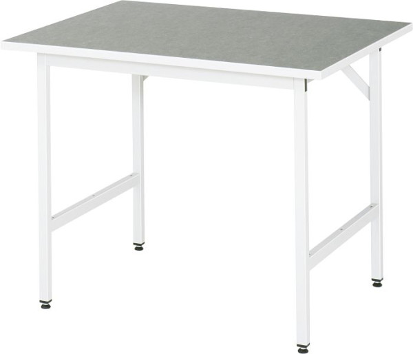 RAU Jerry serie werktafel (3030) - in hoogte verstelbaar, werkblad met linoleum/universele bekleding, 1000x800-850x800 mm, 06-500L80-10.12