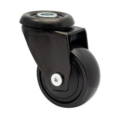 WAGNER Möbel-Lenkrolle 3C-SERIE RÜLO D50mm, TPE, schwarz, soft, Kugellager Tragkraft 50kg, VE: 4 Stück, 1125201