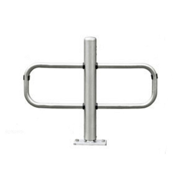 Stone HGS slagboom van RVS (V2A) Ø76mm, opklapbaar, voor pluggen, voetplaat 200x100mm, 13269