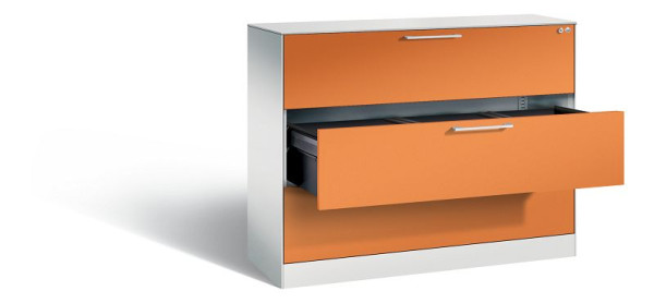 C+P hangarchiefkast Asisto, H1010xB1200xD435mm, kleur: wit aluminium, beugelgreep, 146041-313 S10012