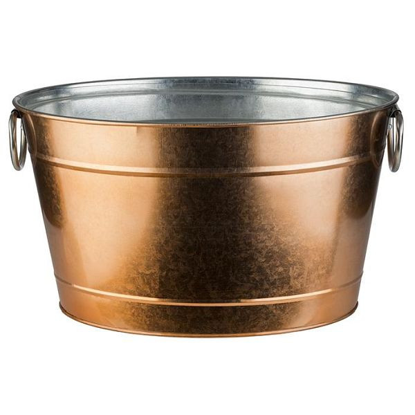 APS drinkbak -TIN-, 40 x 28 cm, hoogte: 22 cm, metaal, gegalvaniseerd, PVC, koperlook aan de buitenkant, met kunststof inzetstuk, 11 liter, 36100