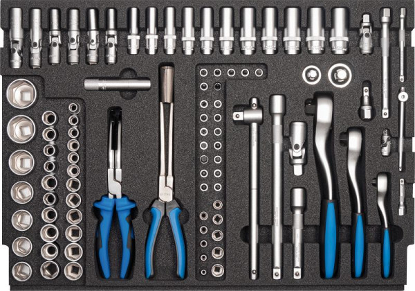 SW-Stahl werkplaatswagen assortiment, dopsleutel 1/4", 3/8", 1/2", met ratels, 96 delig, Z3000-2