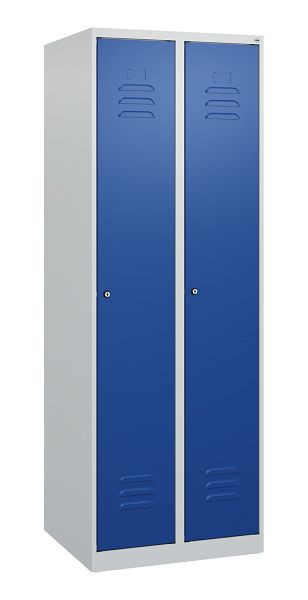 C+P luierkluis Classic PLUS met middenwand, 2 vakken, 1700x600x500mm, 7035/5010, cilindersloten, 0800007-20F S10016