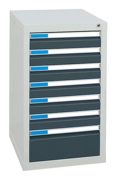 stumpf ladekast serie ESTA, RAL 7035/7016, 7 laden (6x100, 1x200 mm), 7601271