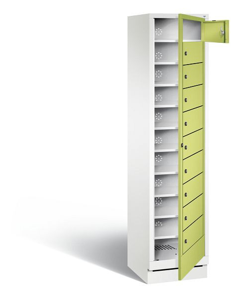 C+P wasautomaat Evolo, H1800xB420xD500mm, kleur: verkeerswit / virid green, 48160-110 S10129