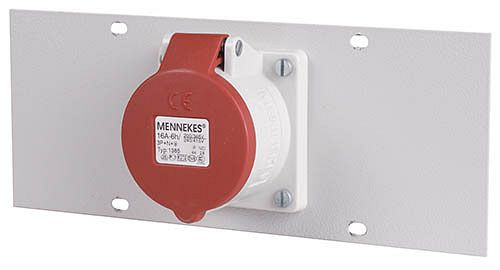 Bedrunka + Hirth afdekplaat, inclusief CEE-stopcontact 16 A, 250 x 125 mm, 07.861.12