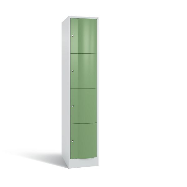 C+P XL-Schließfachschrank Resisto, 4 Fächer, H1950B396T640 mm, Grau/Resedagrün, 8470-173 S10033