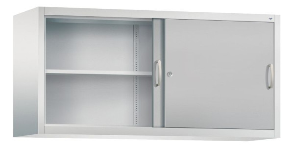 C+P bovenkast Acurado, H790xW1600xD500mm, kleur: lichtgrijs/wit aluminium, beugelgreep, 2 niveaus, 2155-00 S10085