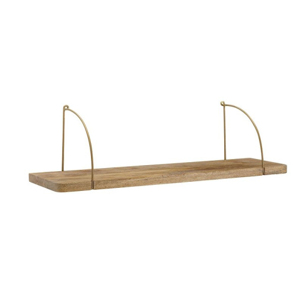 Wohnling wandplank 80x25x22 cm mango massief hout / metaal hangplank industrieel, klein design zwevende plank, hangplank woonkamer, WL6.596