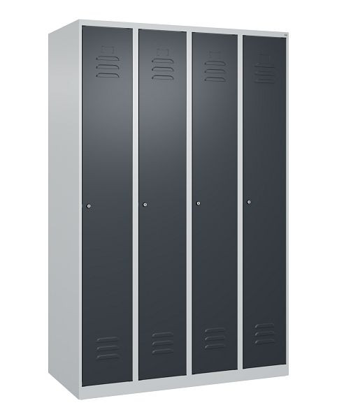 C+P luierkluis Classic PLUS met middenwand, 4 vakken, 1850x1200x500mm, 7035/7016, cilindersloten, 080000-40F S10000
