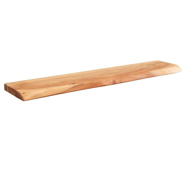 Wohnling wandplank met boomrand, massief acaciahout, 115 cm, natuurlijk hout, landhuisstijl, WL5.974