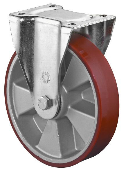 BS Rollen zwaarlastwiel, bokwiel, wielbreedte 50 mm, wiel-Ø 200 mm, 800 kg, polyurethaan gegoten 95 Shore A, aluminium, kogellager, L610.B90.200