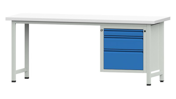 ANKE werkbanken combinatie werkbank, model 730 E, 2000 x 700 x 840 mm, RAL 7035/5012, KSP 40 mm, 510.810