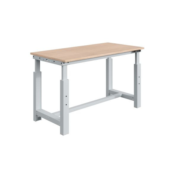 SOFAME SI werkbank, elektrisch in hoogte verstelbaar, B 2000 x D 750 x H 724 tot 1224 mm, multiplex werkblad 24 mm, lichtgrijs RAL 7035, W010010818GC