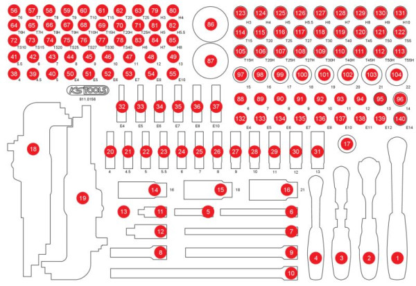 KS Tools Leeg schuiminzetstuk voor 811.0156, 811.0156-97