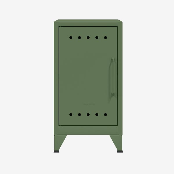 Bisley Fern mini-opbergkast, opening links, met vaste plank, olijfgroen (623), FERMINLH623