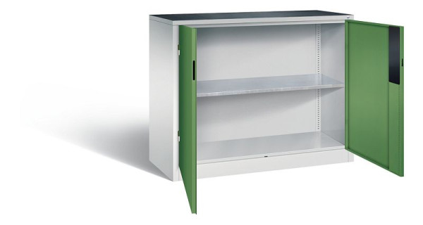 C+P gereedschapskast Acurado, H1000xB1200xD500mm, kleur: lichtgrijs / reseda groen, verzonken handgreep, 8831-052 S10262