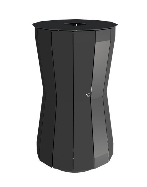 Renner staande afvalbak ca. 80 L in stijlvol design, thermisch verzinkt en gepoedercoat, antraciet-ijzer mica, 7098-00PB DB 703