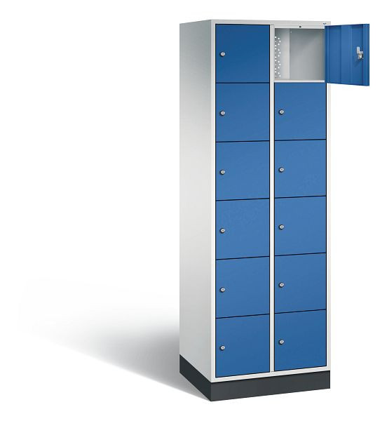 C+P lockerkast Intro, H1950xB620xD490mm, kleur: lichtgrijs / gentiaanblauw, 8670-201 S10034