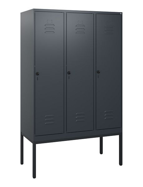 C+P Umkleidespind Classic PLUS, Gestell, 3 Abteile, 1950x1200x500mm, 7016/7016, Drehriegel, 0800305-32 S10012