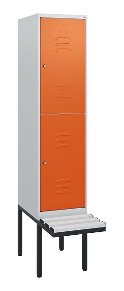 C+P dubbeldekskast Classic PLUS, 1950x400x815mm, 7035/2004, cilindersloten, met basisframe en zwevende zitting, 0803405-12 S10127