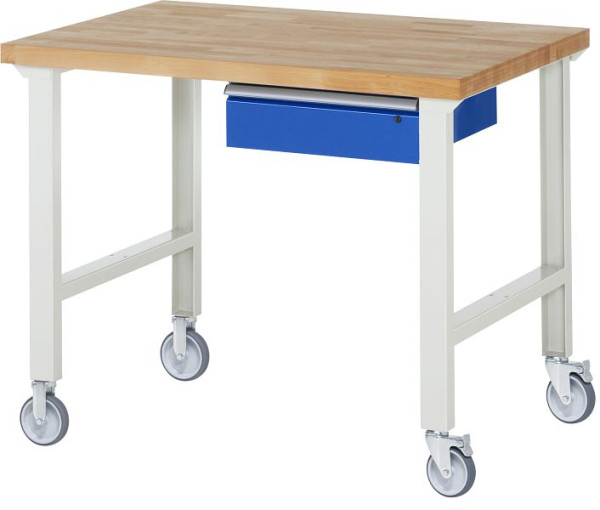 RAU verrijdbare werkbank 7001A1, 1250x900x1000mm, elk 2 bokwielen en zwenkwielen, 05-7001A1-129B4S22.11