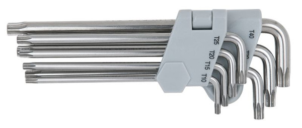 KS Tools RVS Torx stiftsleutel met boring, lang, 7 stuks, 964.0615
