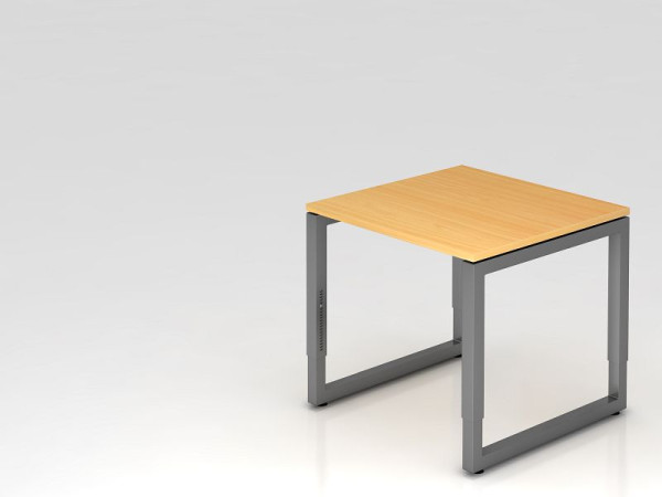 Hammerbacher bureau O-voet vierkant 80x80cm beuken/grafiet, rechthoekige vorm met zwevend tafelblad, VRS08/6/G
