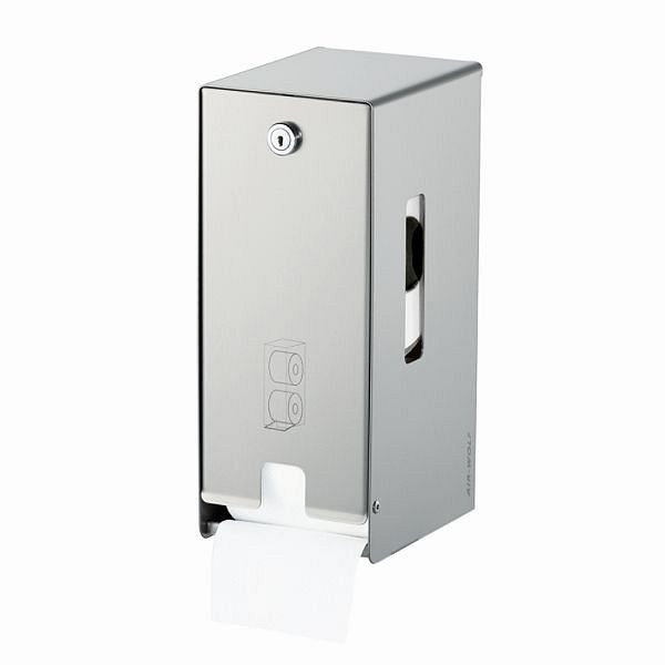 Air Wolf toiletpapierdispenser, Omicron II-serie, H x B x D: 280 x 116 x 148 mm, gecoat roestvrij staal, 35-713