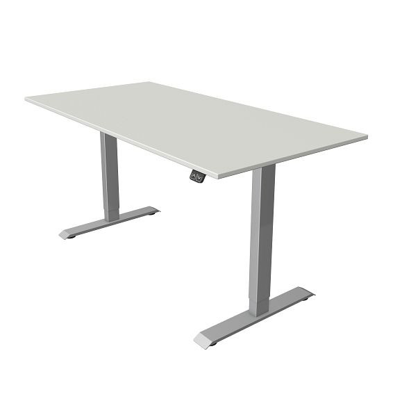 Kerkmann compacttafel B 1600 x D 800 mm, elektrisch in hoogte verstelbaar van 740-1230 mm, lichtgrijs, 10227111