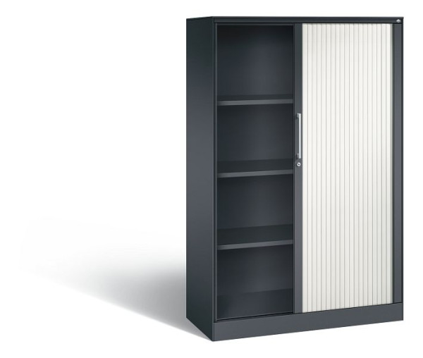 C+P rolluikkast Asisto, H1639xB1000xD435mm, kleur: zwartgrijs/verkeerswit, beugelgreep, 4 niveaus, 143012-000 S10054