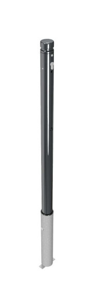 Schake-barrièrestijl paal serie 464B Ø 60 mm, afneembaar, zelfvergrendelend slot met thermisch verzinkte grondhuls, 464ZB