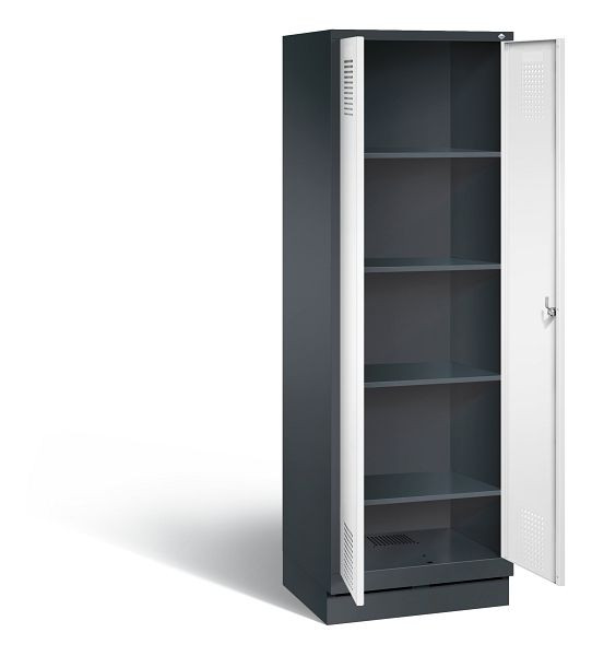 C+P washok Evolo, H1800xB610xD500mm, kleur: zwartgrijs / verkeerswit, 48222-20b S10141